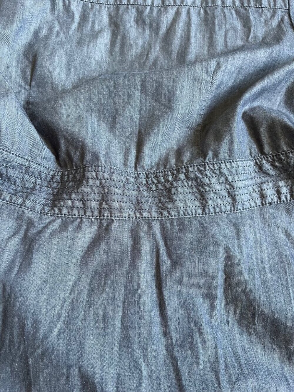 GAP 1969 Charcoal Gray Chambray Denim Wrap Dress Small - Picture 8 of 9